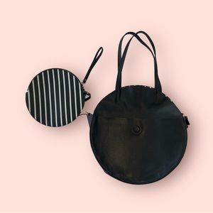 ANTHROPOLOGIE BLACK REMI & REID ALISON CIRCLE TOTE